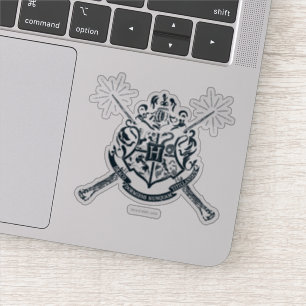 Sticker Harry Potter   Blason de Poudlard aux baguettes cr