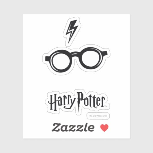 Sticker Harry Potter | Éclair de voiture et lunettes (Feuille)