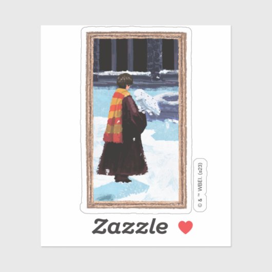 Sticker HARRY POTTER™ et Hedwig dans la cour de HOGWARTS™ (Feuille)