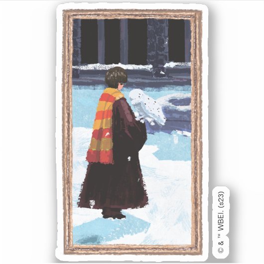 Sticker HARRY POTTER™ et Hedwig dans la cour de HOGWARTS™ (Devant)