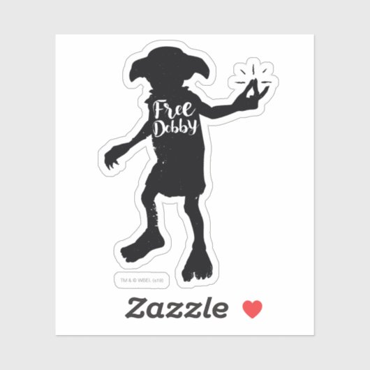 Sticker Harry Potter | "Free Dobby" Silhouette Typographie (Feuille)