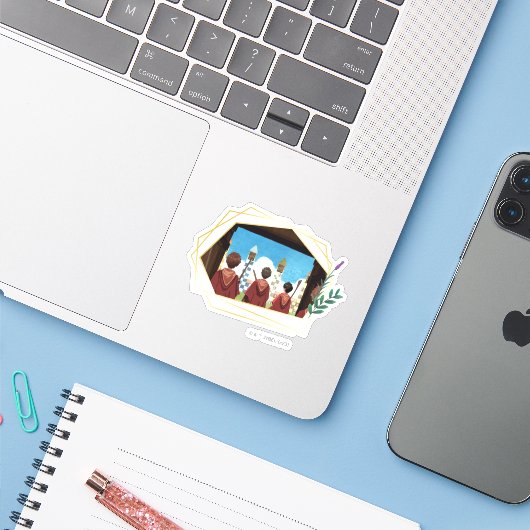 Sticker HARRY POTTER™ & GRYFFINDOR™ QUIDDITCH™ Team (Ordinateur portable avec iPhone)