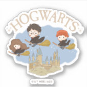 Sticker HARRY POTTER™, Hermione & Ron Fly Over HOGWARTS™ (Devant)
