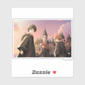 Sticker HARRY POTTER™ Hermione & Ron HOGWARTS™ Scène d'Ani (Feuille)