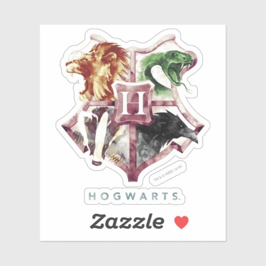 Sticker Harry Potter | HOGWARTS™ Crest Aquarelle (Feuille)
