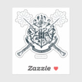 Sticker Harry Potter | Hogwarts Crossed Wands Crest (Feuille)