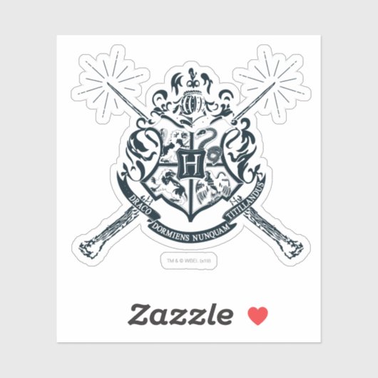 Sticker Harry Potter | Hogwarts Crossed Wands Crest (Feuille)
