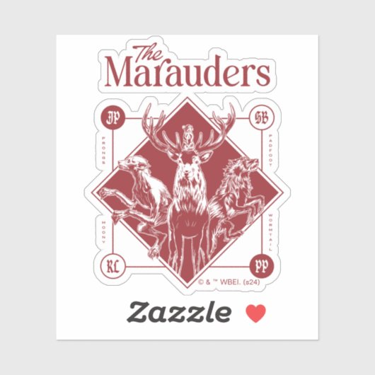 Sticker HARRY POTTER™ Les Marauders Animagus Graphisme (Feuille)