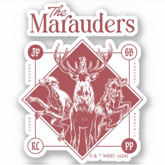 Sticker HARRY POTTER™ Les Marauders Animagus Graphisme (Devant)