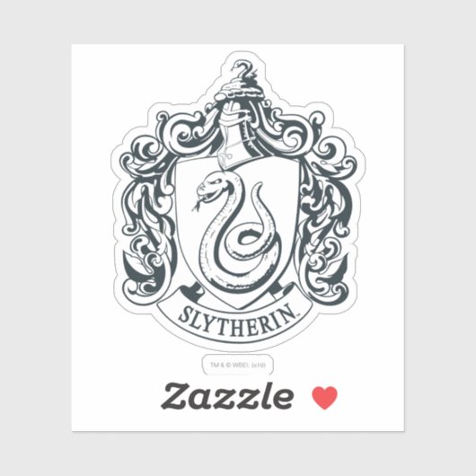 Sticker Harry Potter | Slytherin Crest - noir et blanc (Feuille)