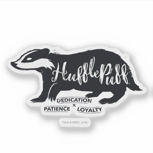 Sticker Harry Potter | Typographie de silhouette HUFLEPUFF (Devant)