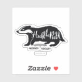 Sticker Harry Potter | Typographie de silhouette HUFLEPUFF (Feuille)