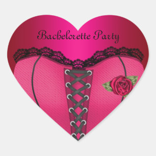 Sticker Hart Bachelorette Party Roze Perzik Corset