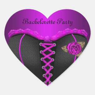 Sticker Hart Bruidsfeest Paarse Corset