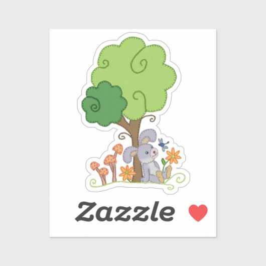 Sticker Hase unterm Baum (Feuille)