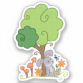 Sticker Hase unterm Baum (Recto)