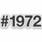 Sticker Hashtag 1972 53 Anniversaire (Devant)