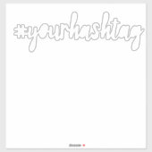 Sticker Hashtag | Bombe moderne des médias sociaux blancs (Feuille)
