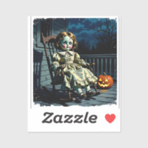 Haunted Doll and Halloween Pumpkin