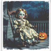 Sticker Haunted Doll and Halloween Pumpkin (Recto)