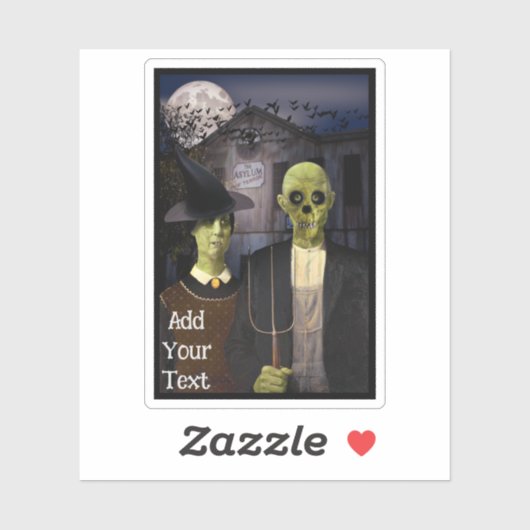 Sticker Haunted House Asylum Halloween (Feuille)