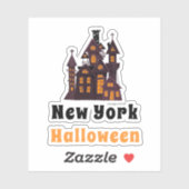 Sticker Haunted House Halloween New York (Feuille)