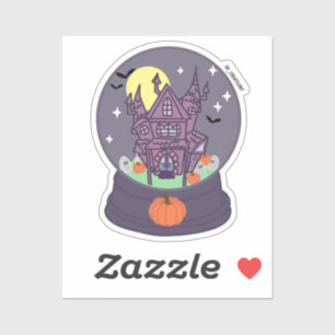 Sticker Haunted House Snowglobe