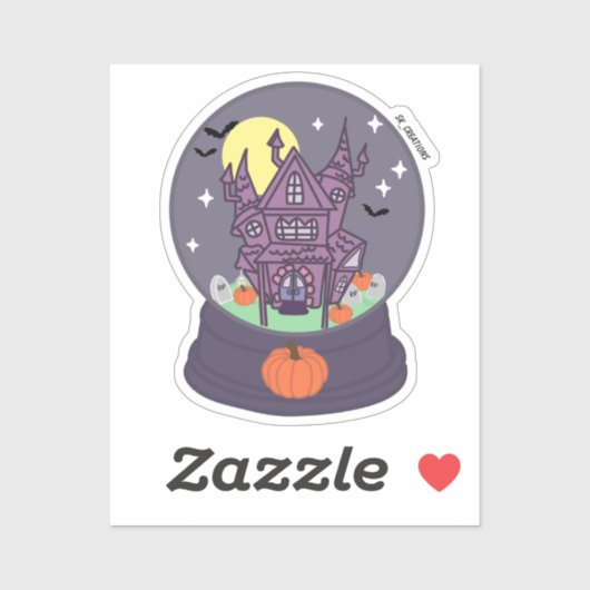 Sticker Haunted House Snowglobe (Feuille)