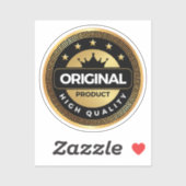 Sticker Hauteur de qualité originale l Or et noir (Feuille)