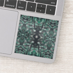 Sticker Hauteurs Art Abstrait Aquarelle Vert Foncé