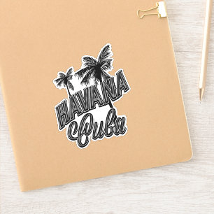 Sticker Havana Cuba typographie vintage art.