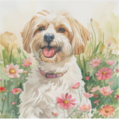 Sticker Havanais - Aquarelle de chien (Devant)