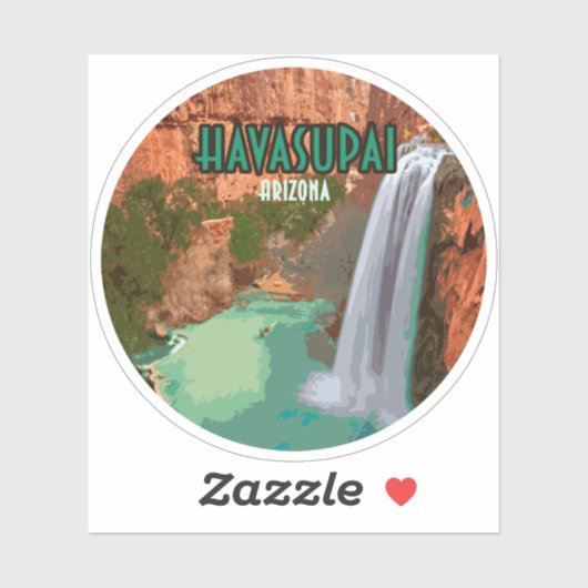 Sticker Havasupai Réserve indienne Arizona Mooney Falls (Feuille)