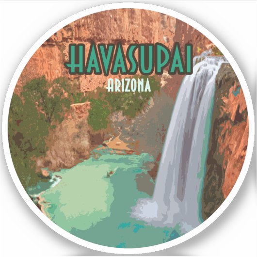 Sticker Havasupai Réserve indienne Arizona Mooney Falls (Devant)