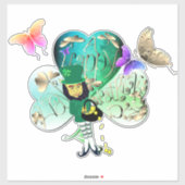 Sticker "Have a Happy St. Patrick's Day" Leprechaun  (Feuille)