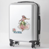 Sticker Hawaii Aloha Dancer Hibiscus Fleur (Sur valise)