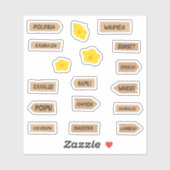 Sticker Hawaii Beach Name et Hibiscus Flowers (Feuille)