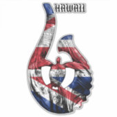 Sticker Hawaii Honu Tribal Hook HIFlag (Devant)