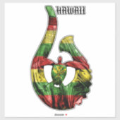 Sticker Hawaii Honu Tribal Hook Kanaka Maoli (Feuille)