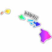 STICKER HAWAII ÎLES NEON RAINBOW (Devant)
