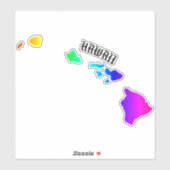 STICKER HAWAII ÎLES NEON RAINBOW (Feuille)