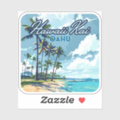 Sticker Hawaii Kai Honolulu Oahu Hawaii Retro (Feuille)