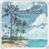 Sticker Hawaii Kai Honolulu Oahu Hawaii Retro (Devant)