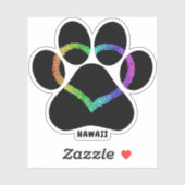 Sticker Hawaii Kitty Love Rainbow (Feuille)