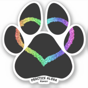 Sticker Hawaii Practice Aloha - Puppy Love Rainbow