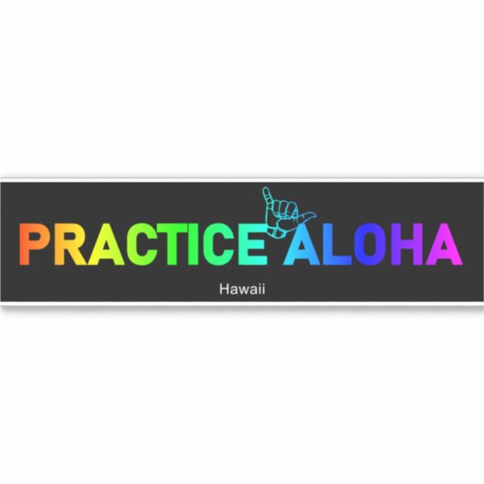 Sticker Hawaii Practice Aloha Rainbow Shaka (Hang lâche) (Devant)