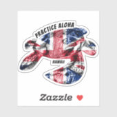 Sticker Hawaii Practice Aloha - Tribal Honu HIFlag (Feuille)