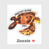 Sticker Hawaii Practice Aloha - Tribal Honu Lava (Feuille)