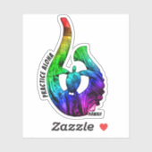 Sticker Hawaii Pratique Aloha Honu Tribal Hook Neon Rainbo (Feuille)