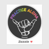 Sticker Hawaii Pratique Aloha Shaka (Hang lâche) (Feuille)